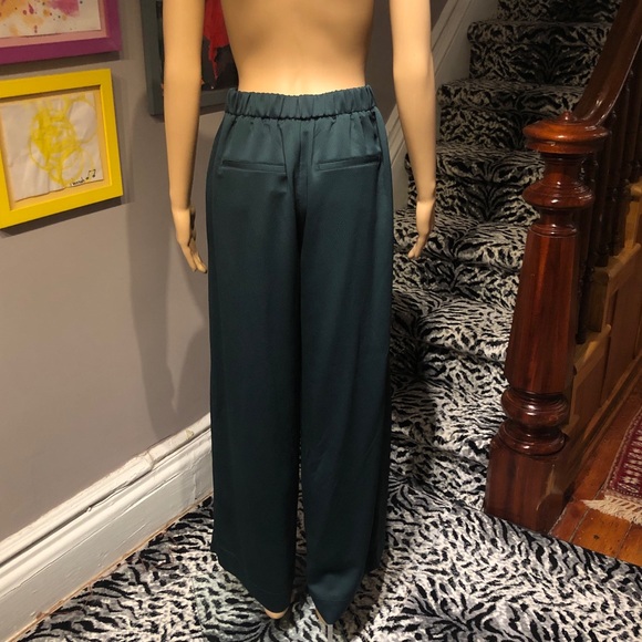 Ted Baker NWT Tie Waist Dark Green Wide Leg Pants - Picture 3 of 9